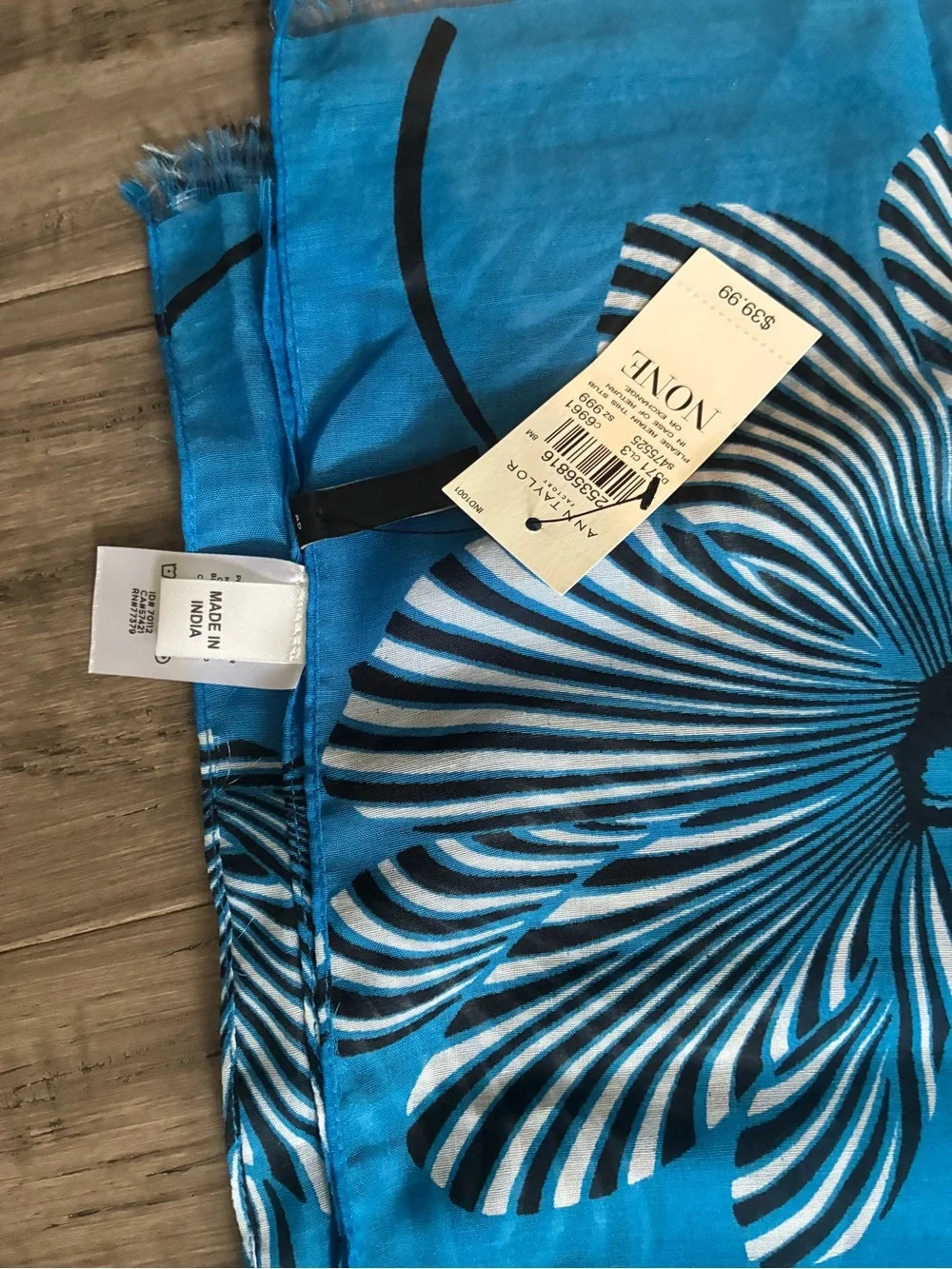 Ann Taylor Blue Floral Print Scarf